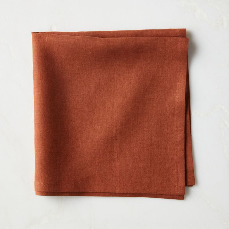 View Bolt Ginger Orange Linen Napkin details