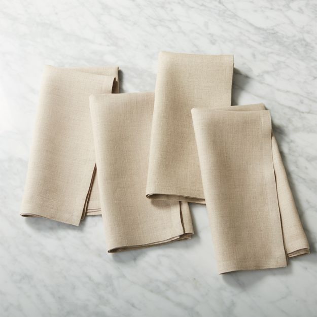 Set of 4 Bolt Natural Linen Napkins + Reviews CB2