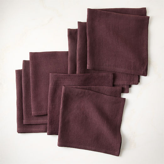 Bolt Plum Linen Napkin Set of 8