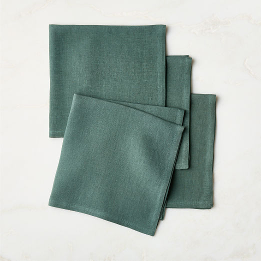 Bolt Smoked Green Linen Napkins Set of 4