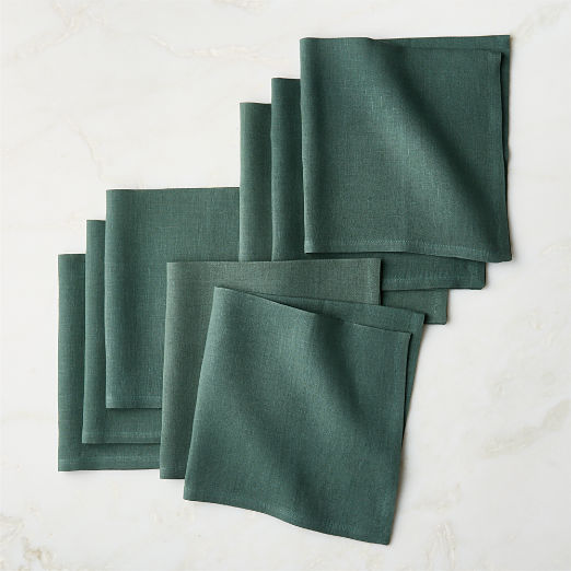 Bolt Smoked Green Linen Napkins Set of 8