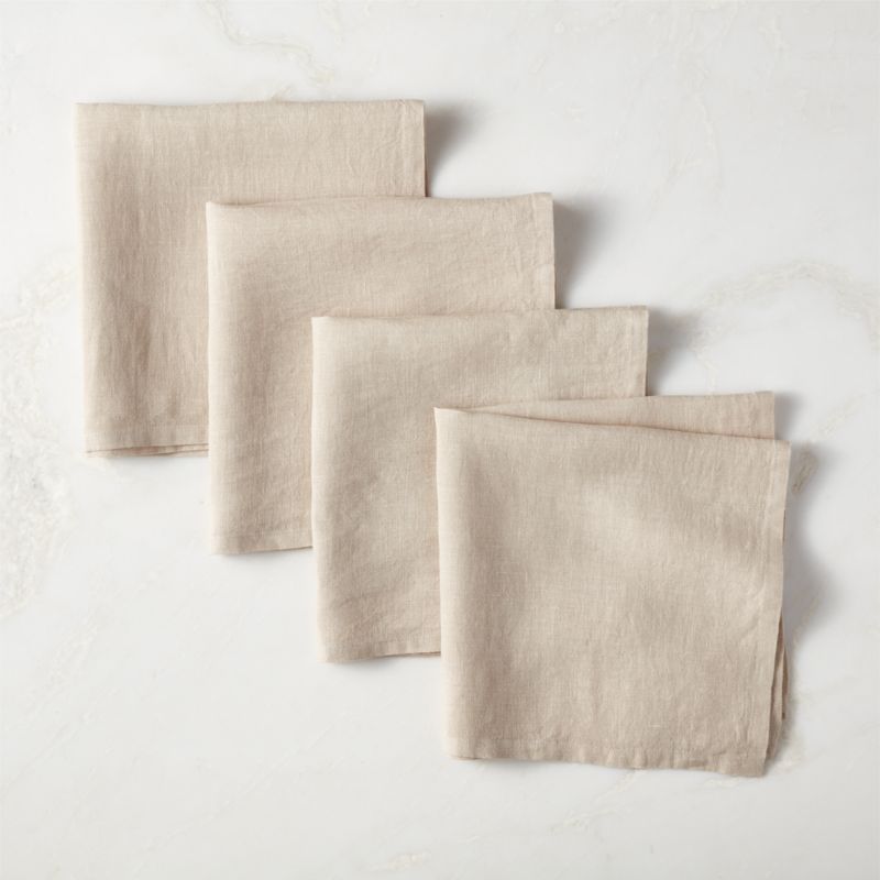 Bolt Taupe Linen Napkins Set of 4 - image 0 of 6