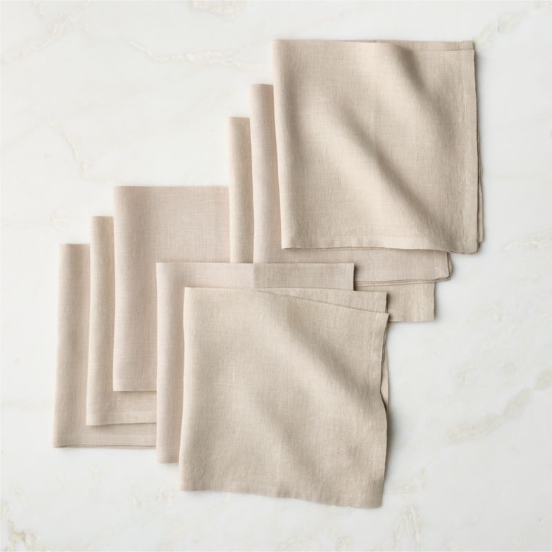 View Bolt Taupe Linen Napkins Set of 8 details