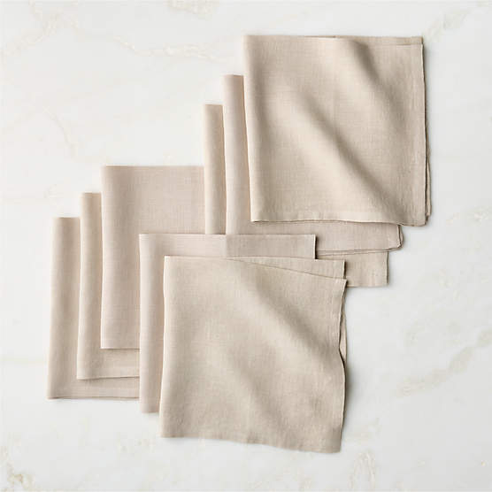 Bolt Taupe Linen Napkins Set of 8