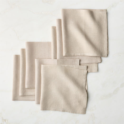 Bolt Taupe Linen Napkins Set of 8