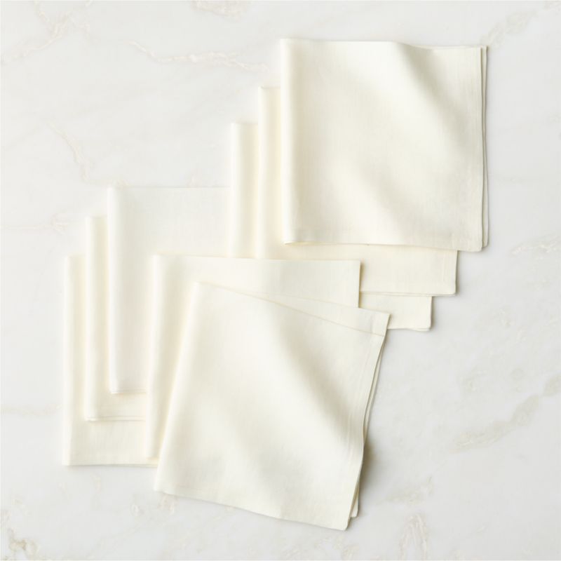 View Bolt White Linen Napkins Set of 8 details