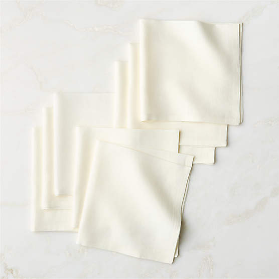 Bolt White Linen Napkins Set of 8