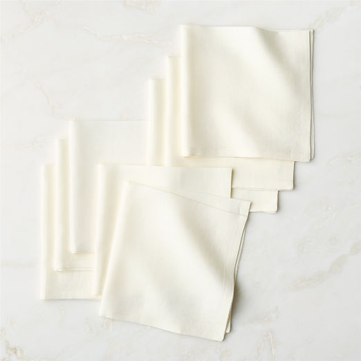 Bolt White Linen Napkins Set of 8