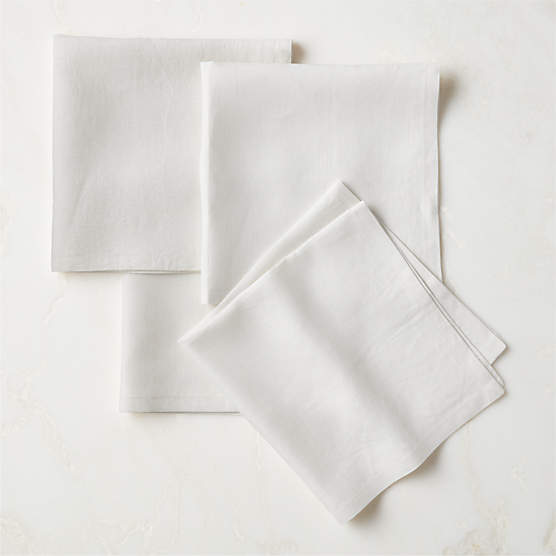 Bolt White Linen Napkin Set of 4