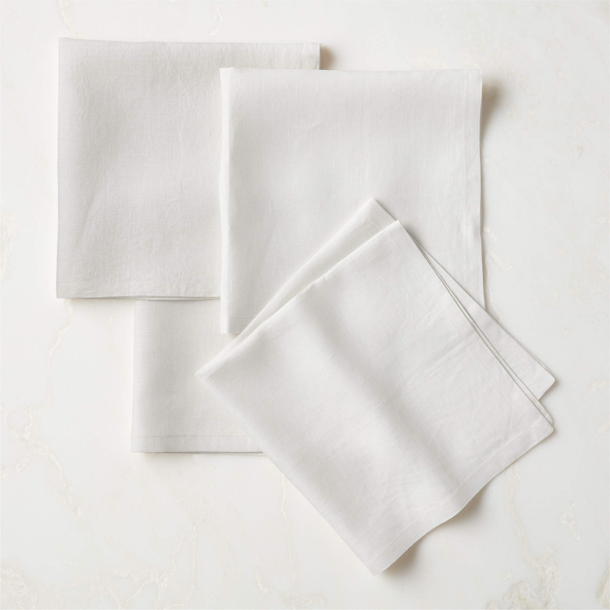 Bolt White Linen Napkin Set of 4 + Reviews | CB2