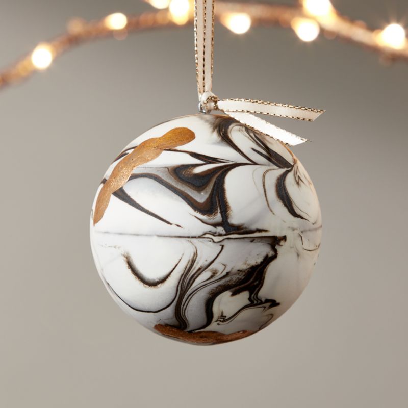 View Bone China Marble Swirl Christmas Ornament 2.75'' details