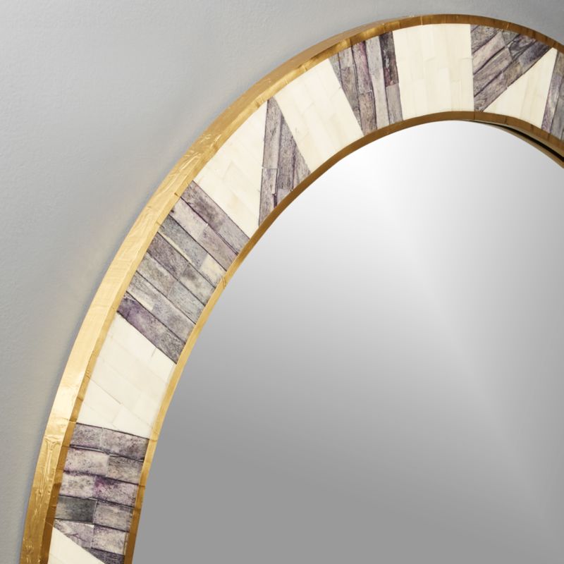 Grace Bone Inlay Round Wall Mirror 32" - image 3 of 11