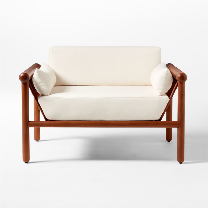 Bonelli Teak Outdoor Lounge Chair with Ivory Sunbrella® Cushions - image 3 of 10