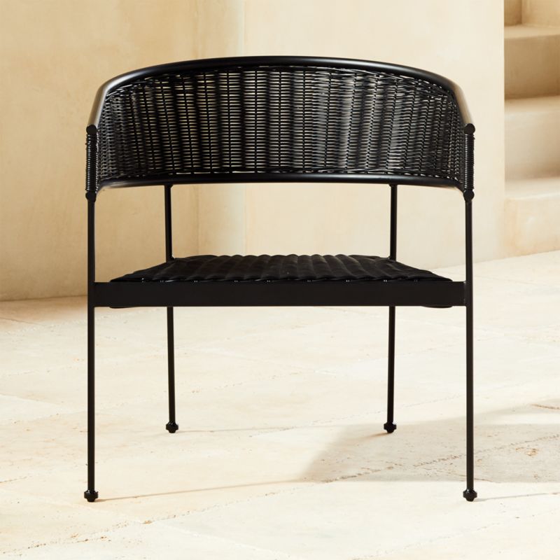 Boomerang Lounge Rattan Tub Chair Black Cb2