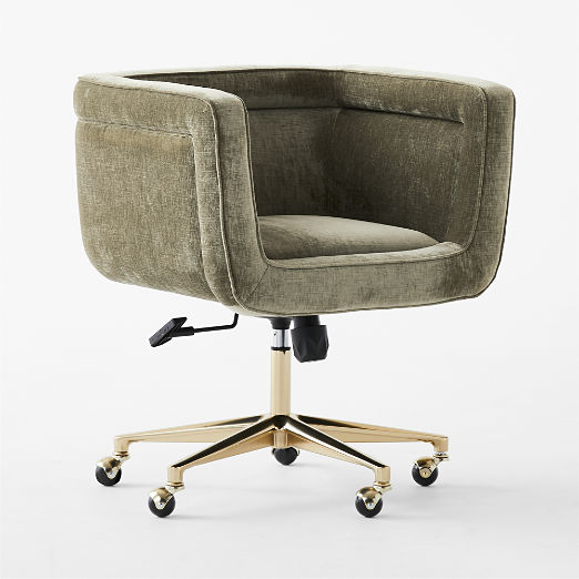 Borda Green Performance Velvet Swivel Office Chair