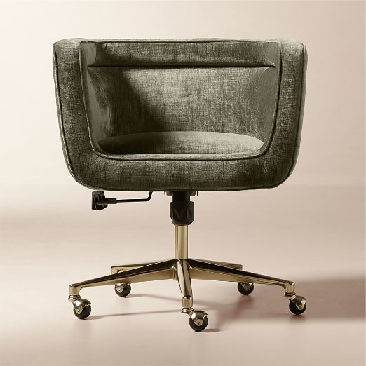 Borda Green Performance Velvet Swivel Office Chair