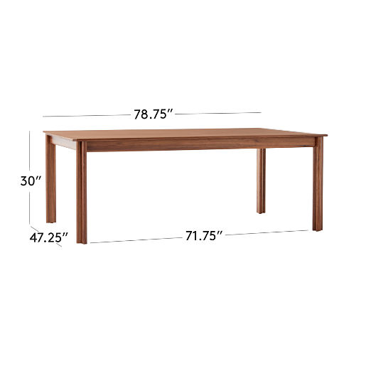 Bormio 78" Rectangular Walnut Wood Dining Table by Gianfranco Frattini