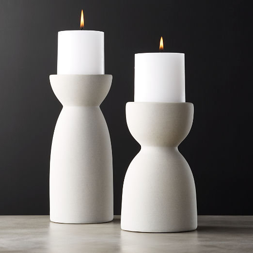 Unique Candle Holders Taper Pillar And Tea Light Cb2 Borough Ceramic Pillar Candle Holders