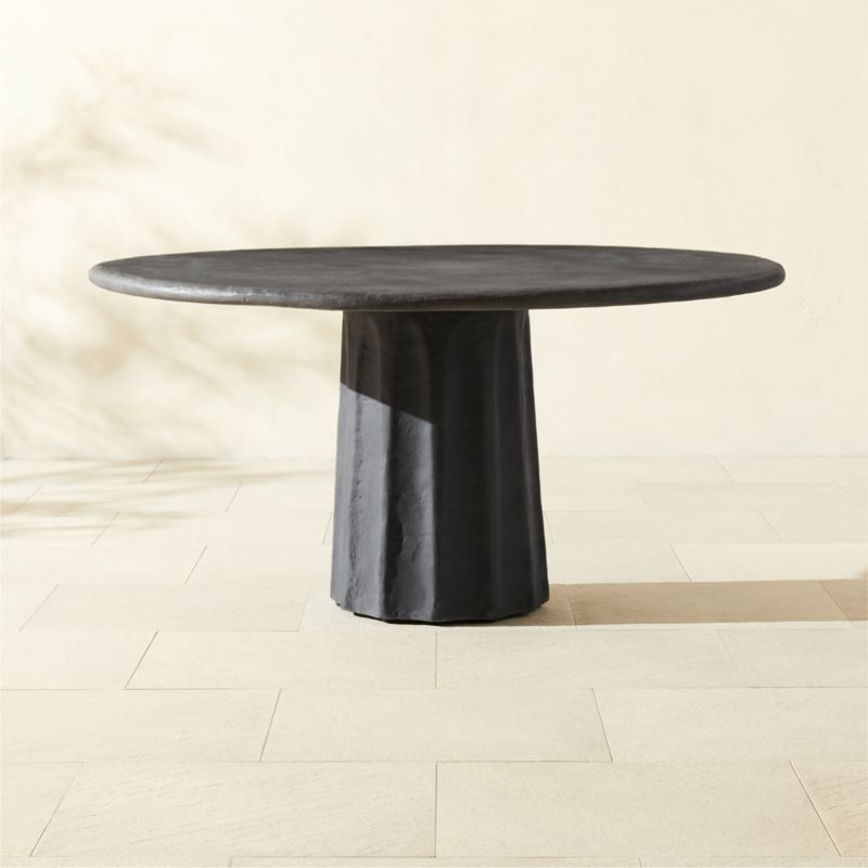 Boscoe 60" Round Black Concrete Indoor/Outdoor Dining Table - image 0 of 4