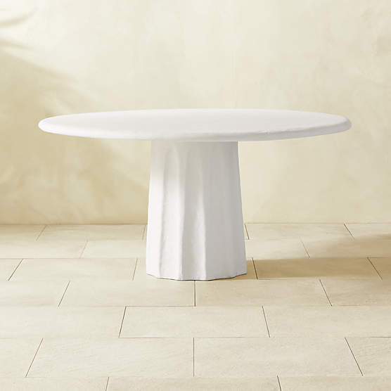 Boscoe 60" Round White Concrete Indoor/Outdoor Dining Table