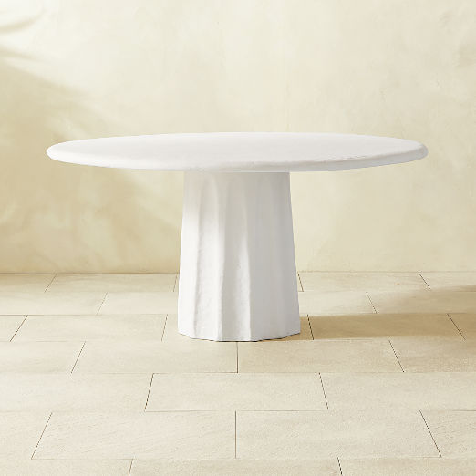 Boscoe Round White Concrete Outdoor Dining Table 60"