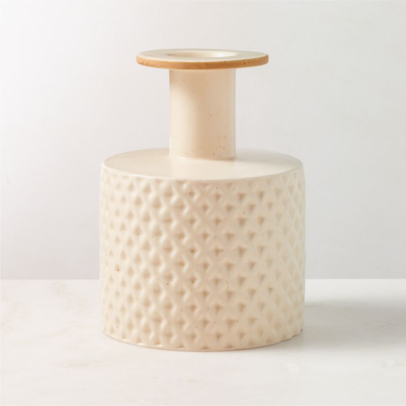 View Botella Textured White Vase Short details