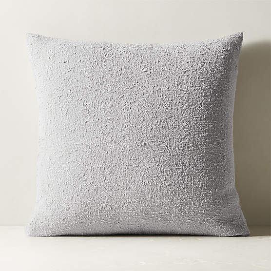 Warm Grey Boucle Throw Pillow Cover 23"