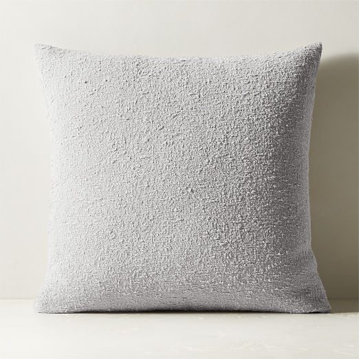 Warm Grey Boucle Throw Pillow with Down-Alternative Insert 23"