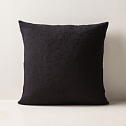 Black Boucle Throw Pillow with Feather-Down Insert 18"x18"