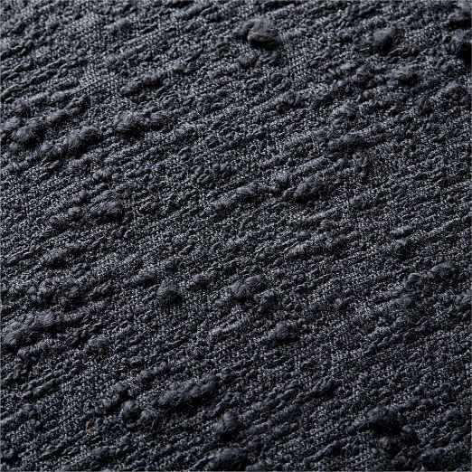 Black Boucle Throw Pillow with Feather-Down Insert 23"x23"