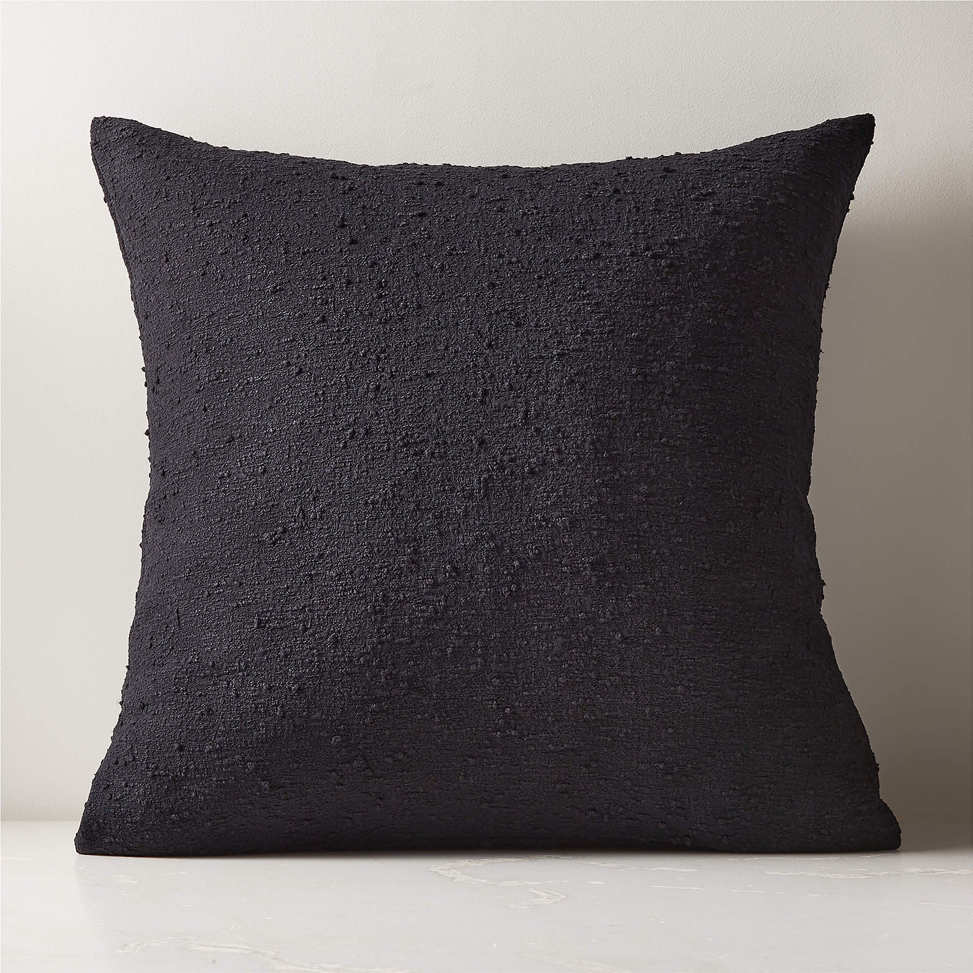 Black Boucle Modern Throw Pillow with FeatherDown Insert 23" + Reviews