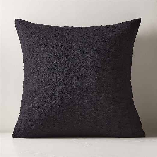 Black Boucle Throw Pillow Cover 23"