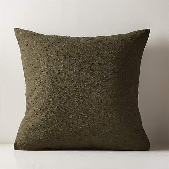 Forest Green Boucle Throw Pillow Cover 23"