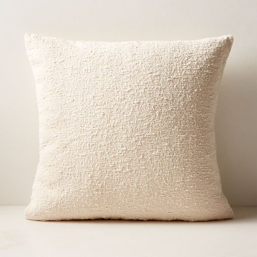 Ivory White Boucle Throw Pillow 23"x23"