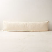 Artigo Brown Leather Lumbar Pillow With Down-Alternative Insert 48"x12"