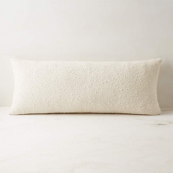 36x16 Ivory Boucle Modern Throw Pillow