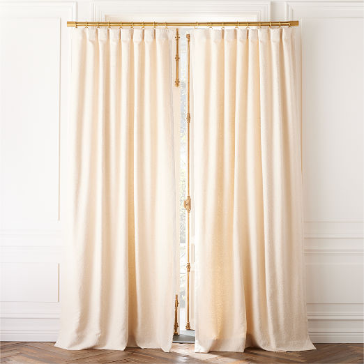 Porter Single Brushed Brass Curtain Rod with Knurled Finial 28''-48''x1.25''