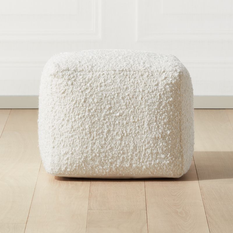 View Boucle Ivory White Pouf details