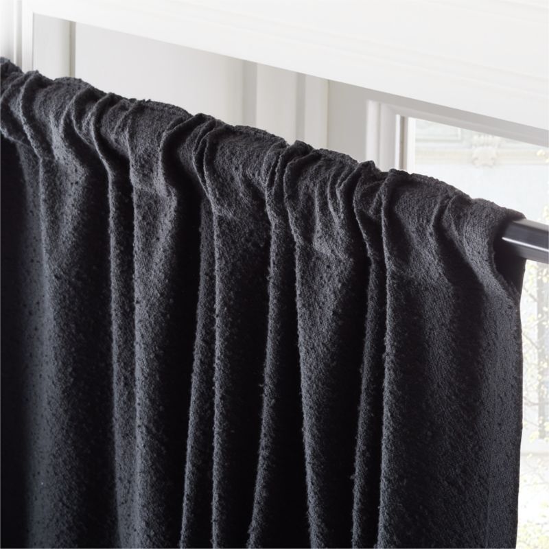 Black Boucle Window Curtain Panel 48''x84'' - image 3 of 6