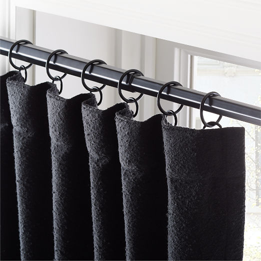 Black Boucle Window Curtain Panel 48''x120''