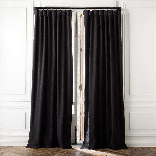 Black Boucle Window Curtain Panel 48''x84''