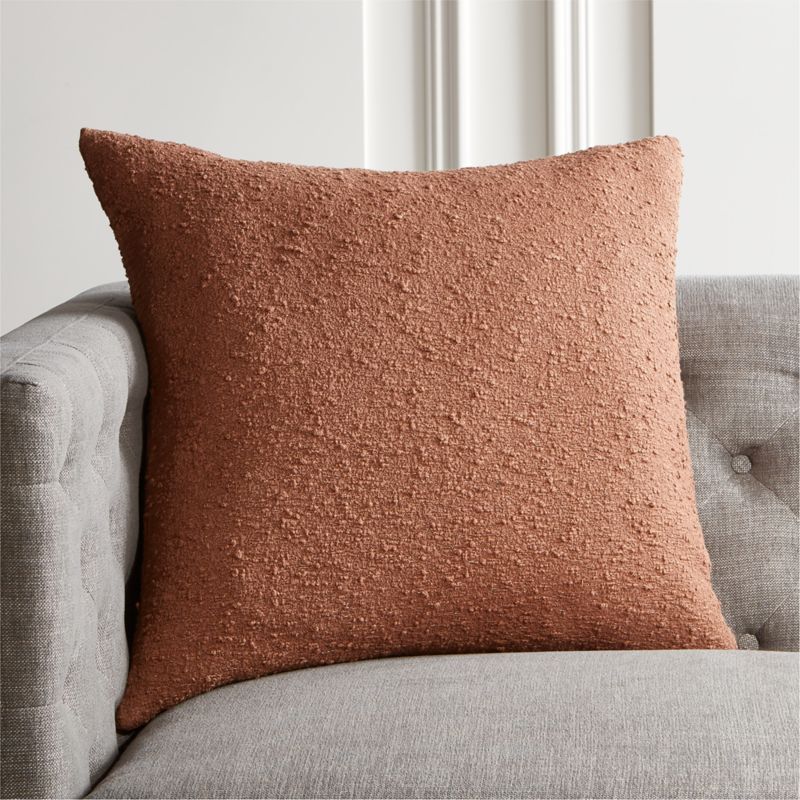 Shop 23" Boucle Mocha Pillow with Feather-Down Insert from CB2 on Openhaus