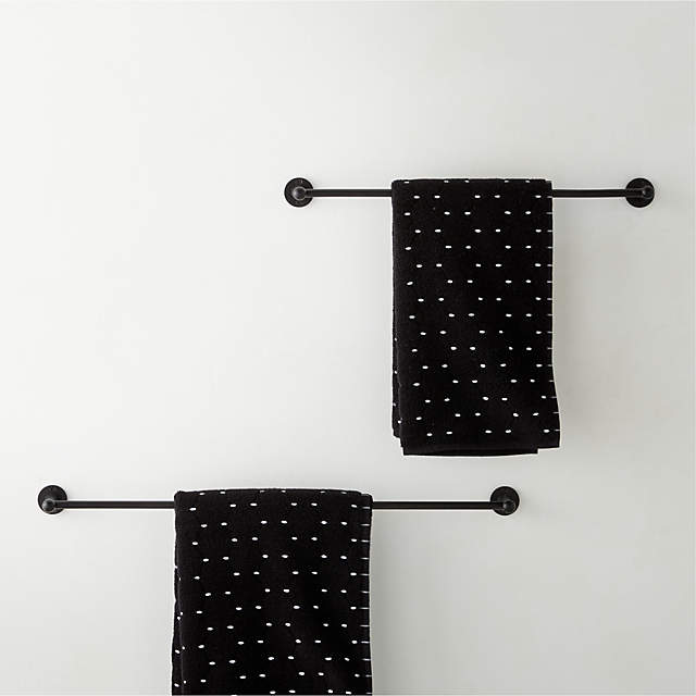 Slotted Screw Matte Black Towel Bars, CB2