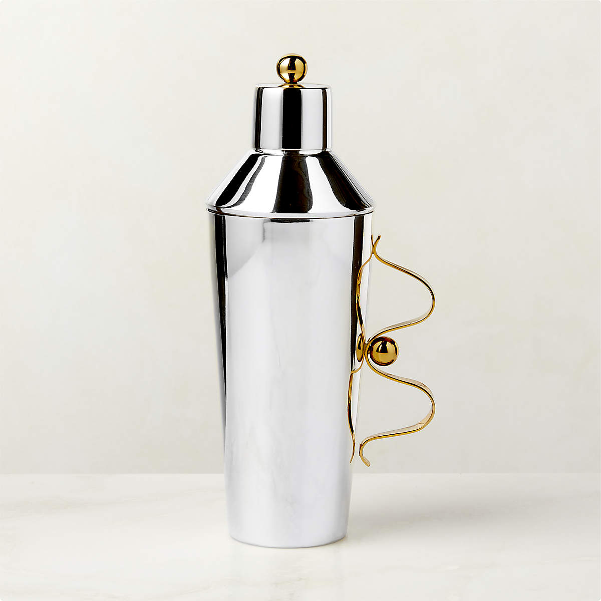 Boule Stainless Steel Modern Cocktail Shaker + Reviews CB2 Canada