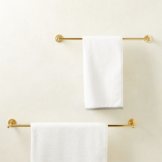 Boule-Inspired Polished Brass Towel Bars