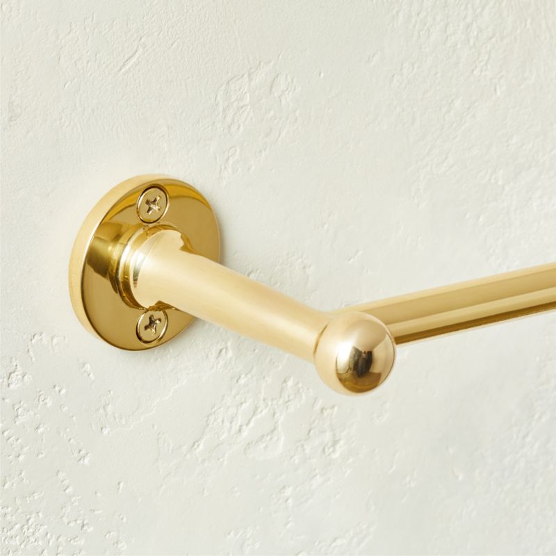 Boule-Inspired Polished Brass Towel Bar 18" - image 4 of 6