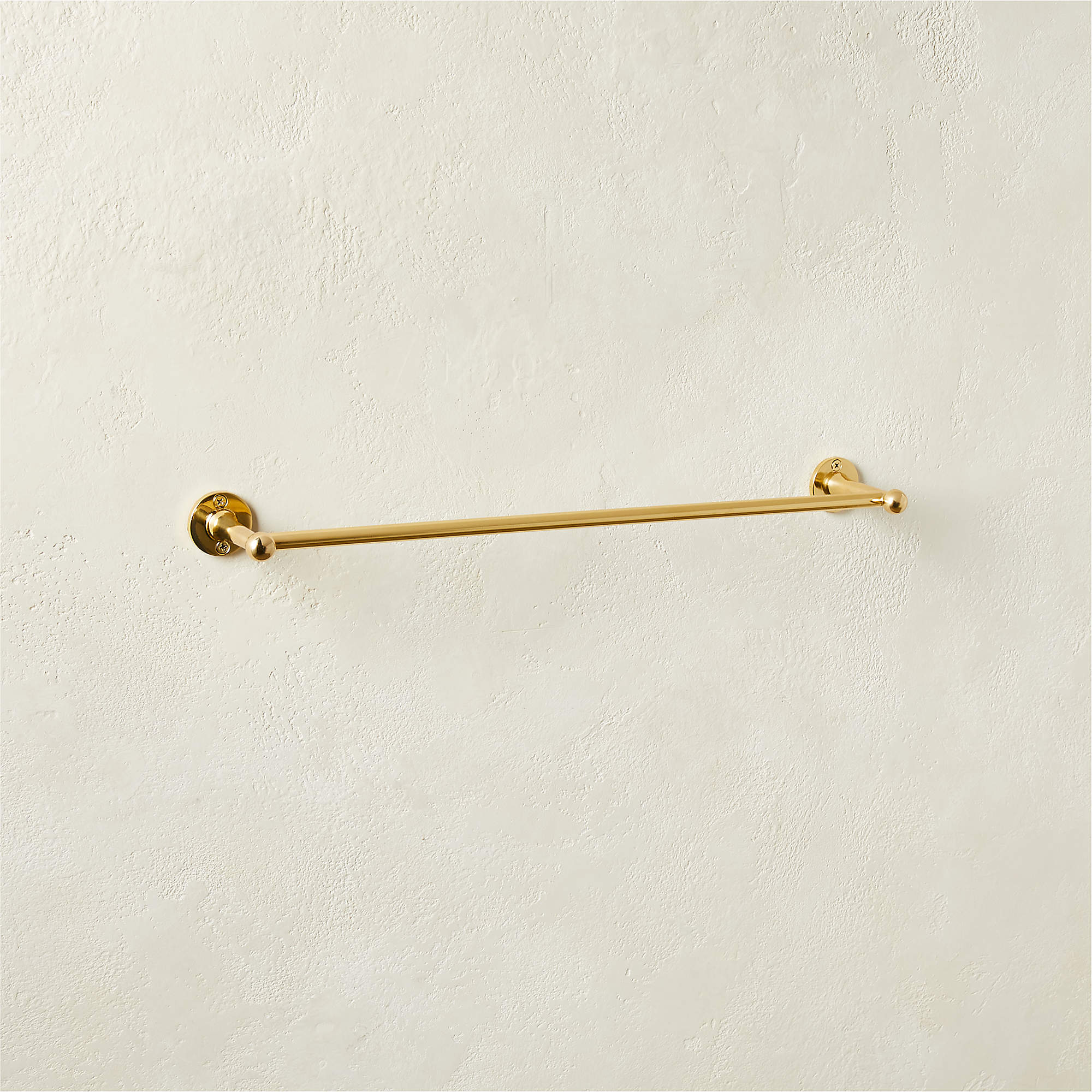 Boule-Inspired Polished Brass Towel Bar 18