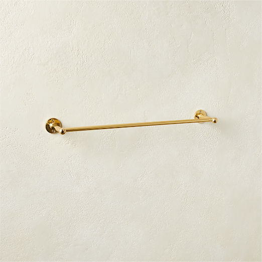 Boule-Inspired Polished Brass Towel Bar 18"