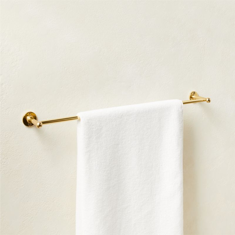 Boule-Inspired Polished Brass Towel Bar 24" - image 2 of 5