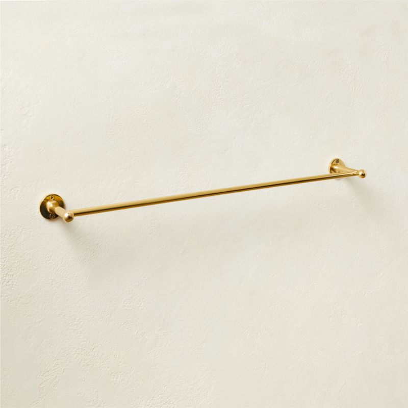 Boule-Inspired Polished Brass Towel Bar 24